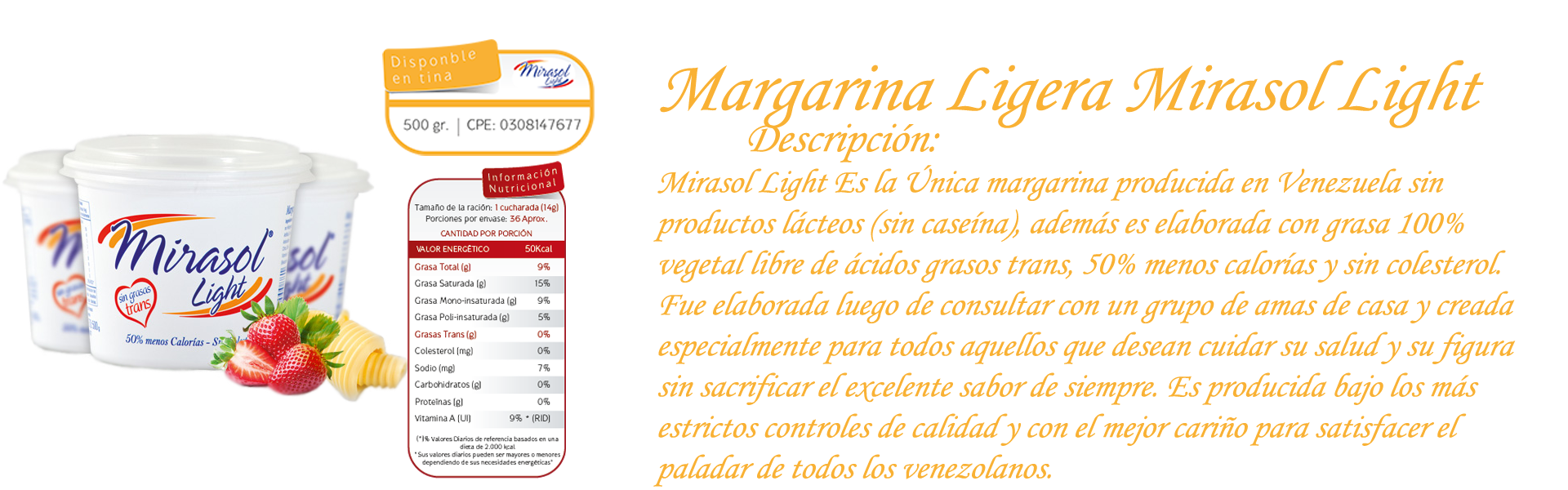 Margarina Ligera Mirasol Light